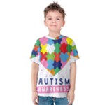 pink autism awareness Kids  Cotton Tee