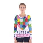 pink autism awareness Women s Long Sleeve Tee