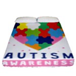 pink autism awareness Fitted Sheet (Queen Size)