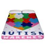 pink autism awareness Fitted Sheet (King Size)