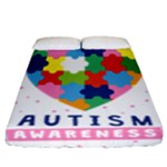 pink autism awareness Fitted Sheet (California King Size)