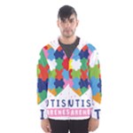 pink autism awareness Hooded Wind Breaker (Men)