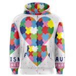 pink autism awareness Men s Zipper Hoodie