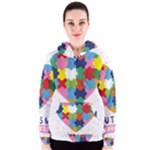 pink autism awareness Women s Zipper Hoodie