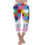 pink autism awareness Capri Winter Leggings 