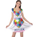 pink autism awareness Cap Sleeve Dress