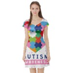 pink autism awareness Short Sleeve Skater Dress