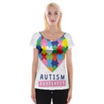 pink autism awareness Women s Cap Sleeve Top