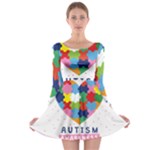 pink autism awareness Long Sleeve Skater Dress