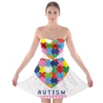 pink autism awareness Strapless Bra Top Dress