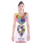 pink autism awareness Scoop Neck Skater Dress