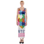 pink autism awareness Fitted Maxi Dress