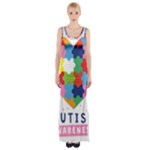 pink autism awareness Maxi Thigh Split Dress