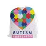 pink autism awareness Drawstring Pouch (XL)