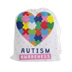 pink autism awareness Drawstring Pouch (XXL)