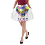 pink autism awareness A-Line Pocket Skirt