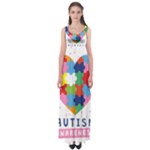 pink autism awareness Empire Waist Maxi Dress