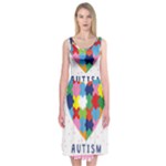 pink autism awareness Midi Sleeveless Dress