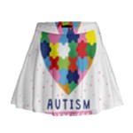 pink autism awareness Mini Flare Skirt