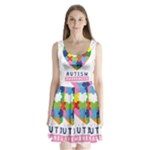 pink autism awareness Split Back Mini Dress 