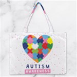 pink autism awareness Medium Zipper Tote Bag