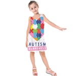 pink autism awareness Kids  Sleeveless Dress