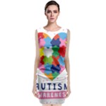 pink autism awareness Sleeveless Velvet Midi Dress