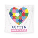 pink autism awareness Square Tapestry (Small)