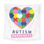 pink autism awareness Square Tapestry (Large)