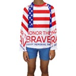 Memorial Day Grunge Kids  Long Sleeve Swimwear