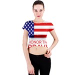 Memorial Day Grunge Crew Neck Crop Top