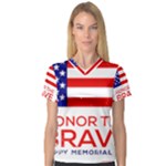 Memorial Day Grunge Women s V-Neck Sport Mesh Tee