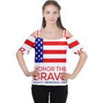 Memorial Day Grunge Women s Cutout Shoulder Tee