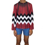 Black Lodge Chevron Kids  Long Sleeve Swimwear