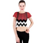 Black Lodge Chevron Crew Neck Crop Top