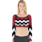 Black Lodge Chevron Long Sleeve Crop Top (Tight Fit)