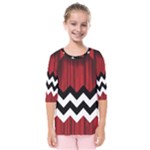 Black Lodge Chevron Kids  Quarter Sleeve Raglan Tee