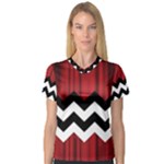 Black Lodge Chevron Women s V-Neck Sport Mesh Tee