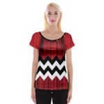 Black Lodge Chevron Women s Cap Sleeve Top