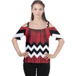 Black Lodge Chevron Women s Cutout Shoulder Tee