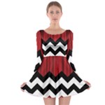 Black Lodge Chevron Long Sleeve Skater Dress