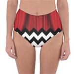 Black Lodge Chevron Reversible High-Waist Bikini Bottoms