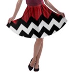 Black Lodge Chevron A-line Skater Skirt