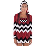 Black Lodge Chevron Women s Long Sleeve Hooded T-shirt