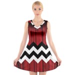 Black Lodge Chevron V-Neck Sleeveless Dress