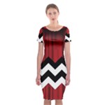 Black Lodge Chevron Classic Short Sleeve Midi Dress