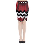 Black Lodge Chevron Midi Wrap Pencil Skirt