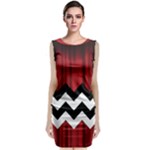 Black Lodge Chevron Sleeveless Velvet Midi Dress