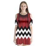 Black Lodge Chevron Shoulder Cutout Velvet  One Piece