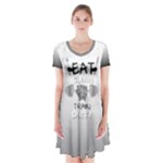 Gray Eat Clean Train Dirty Short Sleeve V-neck Flare Dress